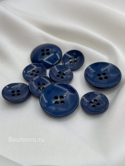 Пуговицы на прокол синие