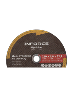 Диск отрезной по металлу OptiLine (230x3.0x22.2 мм) упаковка 20шт. Inforce INB23030-20
