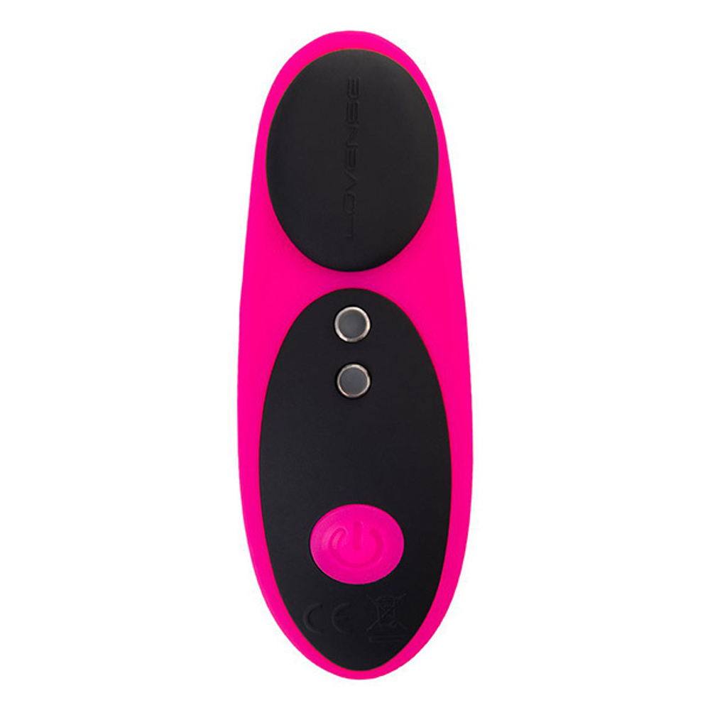 Розовый силиконовоый клиторальный стимулятор в трусики с управлением через приложение Lovense Ferri Smart Clitoral Vibrator Black-Pink LE-09