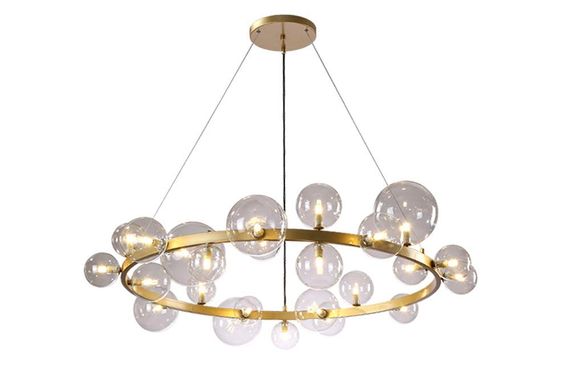 Подвесная люстра Crystal Lux Agata SP24 V2 Gold/Transparente