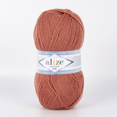 ALIZE "LANAGOLD 800", 49% шерсть, 51% акрил, 100 гр, 800 м, 173 вялая роза