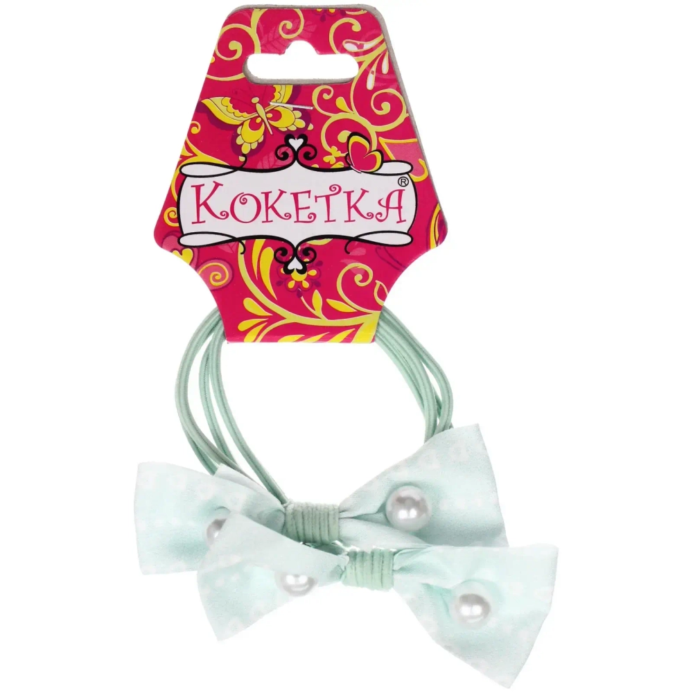 Резинки для волос детские 2шт «МЯТНЫЙ БУМ», бусинки, микс 5 цветов, d-5.5см (Кокетка)