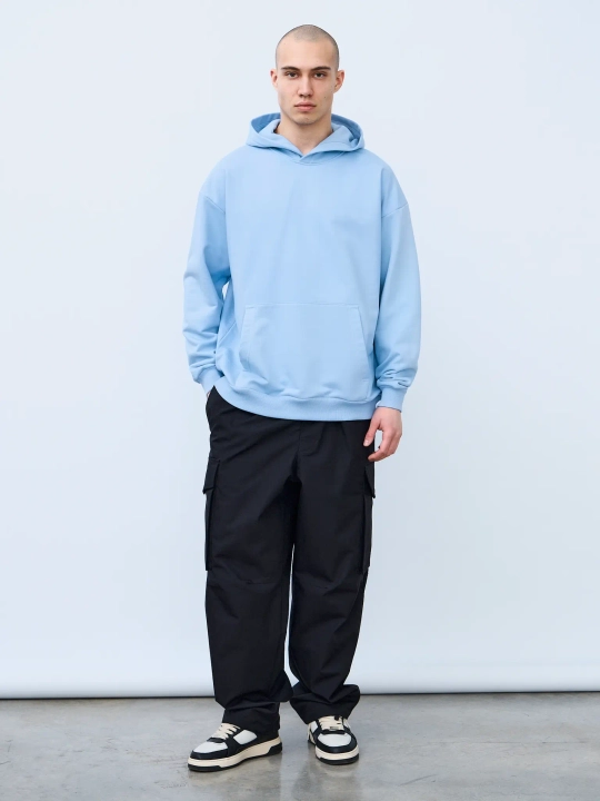Худи оверсайз без начеса (голубой)