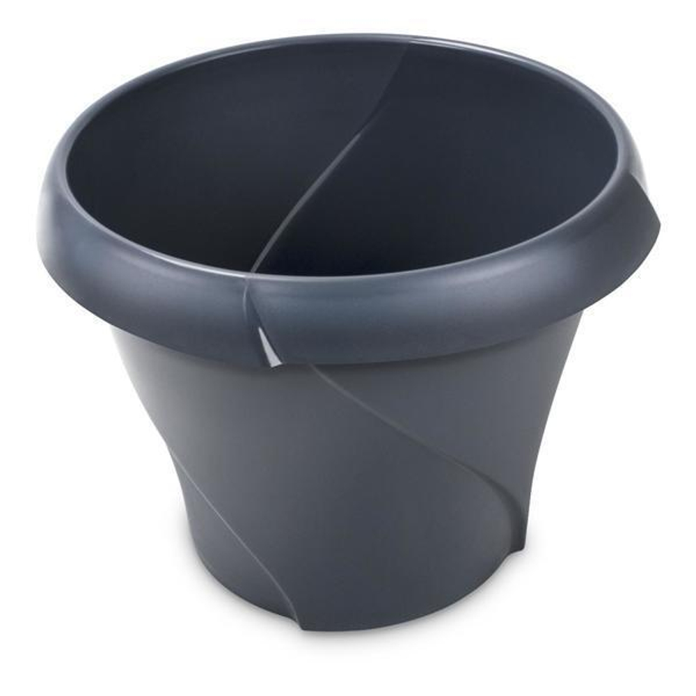 Кашпо для цветов пластиковое 0,7л d-13,5см «Флориана» серый С115СЕР