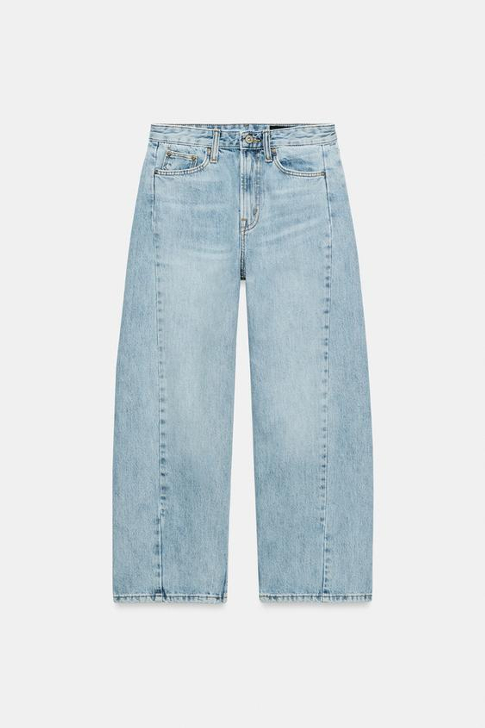 ZARA ДЖИНСЫ ZW COLLECTION ANKLE RELAXED СО СРЕДНЕЙ ПОСАДКОЙ, ГОЛУБОЙ