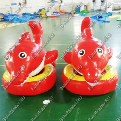 Надувной водный аттракцион "Красный дельфин" 2,2*1,5*0,6 м