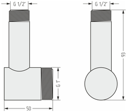 Уголок переходной Сунержа (G 1" НР х G 1/2" НР)