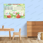 Стенд магнитный Наше творчество с карманами и полочками 038