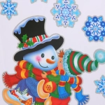 Наклейка на стекло «Зимняя радость» 41*29 см, микс