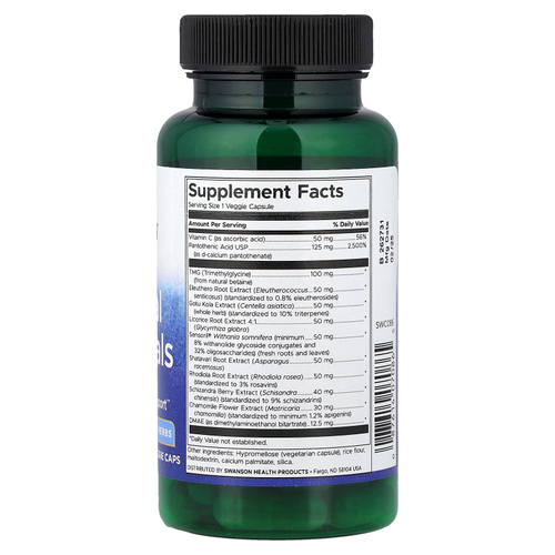 Swanson, Adrenal Essentials, 60 растительных капсул