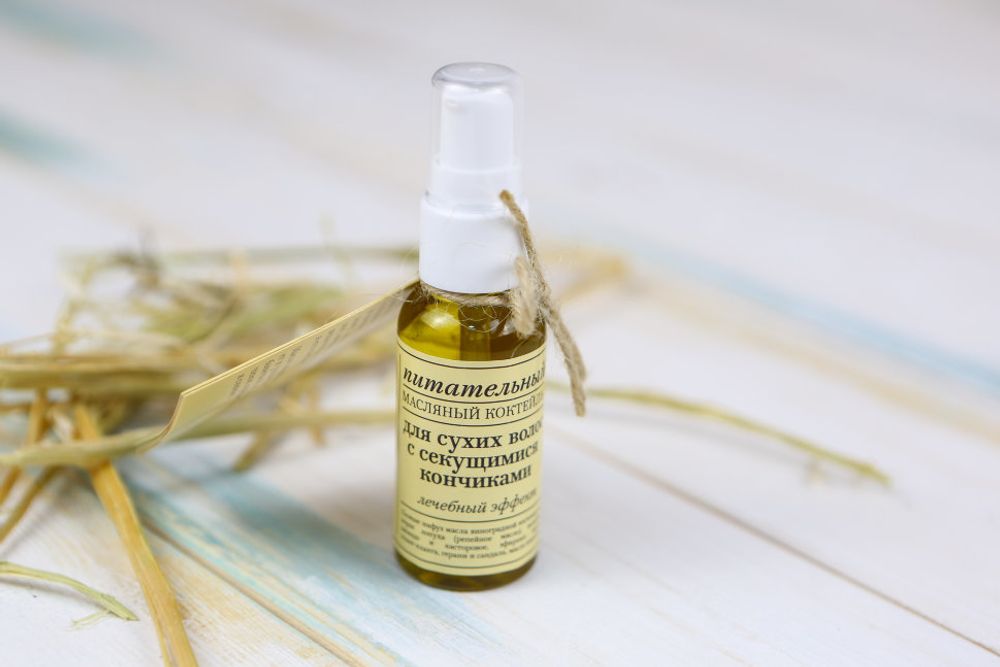 Масляный коктейль для сухих волос с секущимися кончиками 30мл (Краснополянская косметика)