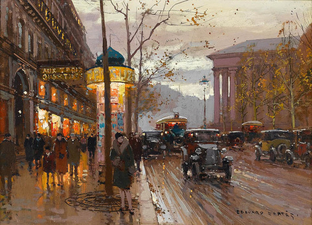 "Вид на бульвар Ла Мадлен", Кортес, Эдуард, картина для интерьера (репродукция)