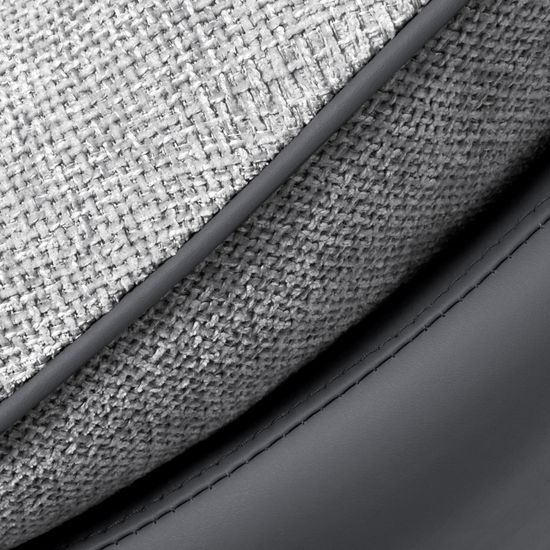 Комплект кресло HUG тёмно-серый, экокожа, шенилл с оттоманкой тёмно-серый, экокожа