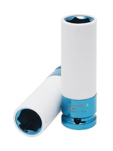 Головка глубокая для литых дисков с защитным кожухом 17мм, 1/2'', на пластиковом держателе RockForce##Rock FORCE RF-4458517C