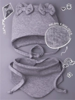 Шапка для девочки с ушками осенняя и снуд