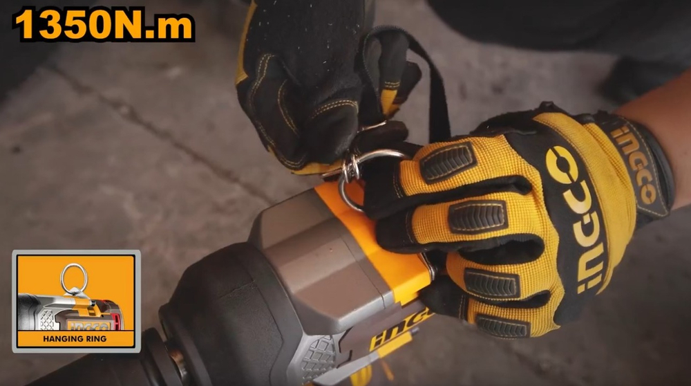 Аккумуляторный бесщёточный ударный гайковёрт INGCO CIWLI201351 INDUSTRIAL 20 В 1/2" 1350 Нм / 1900 Нм