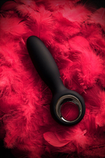 Черный анальный стимулятор Sagitta - 15 см. (Цвет: черный с серебристым)