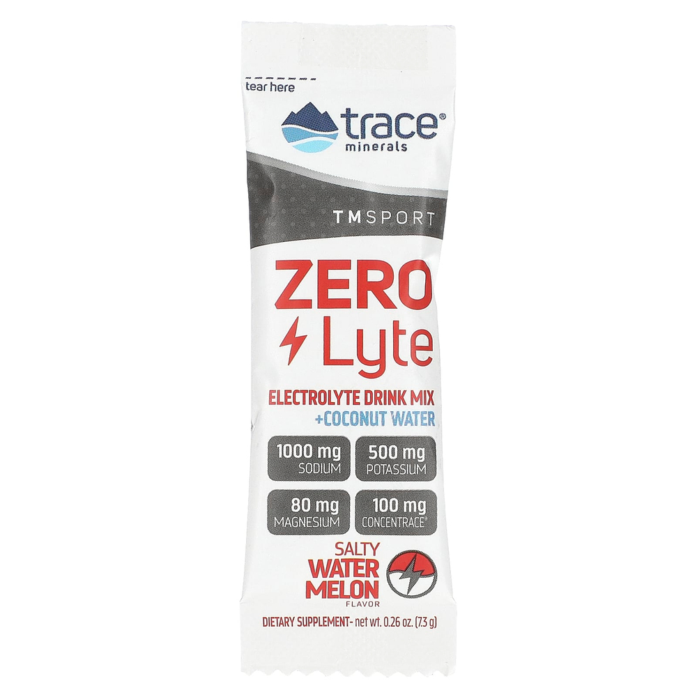 Trace, TM Sport, ZEROLyte, смесь для приготовления электролитического напитка, со вкусом соленого арбуза, 30 пакетиков по 7,3 г (0,27 унции)
