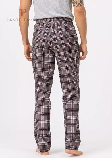 Брюки мужские Pantelemone PDBB-164, клетка серая/бордовая