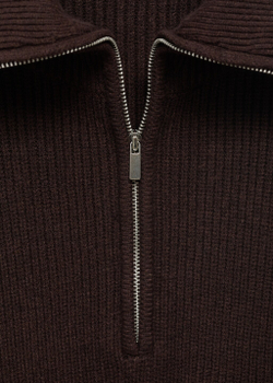 Джемпер с контрастным воротником и застежкой-молнией