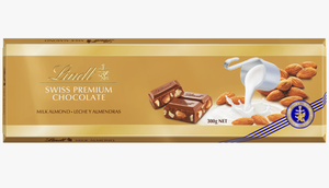 ШОКОЛАД LINDT ШВЕЙЦАРСКИЙ С ЦЕЛЬНЫМ ОБЖАРЕННЫМ МИНДАЛЕМ 300ГР