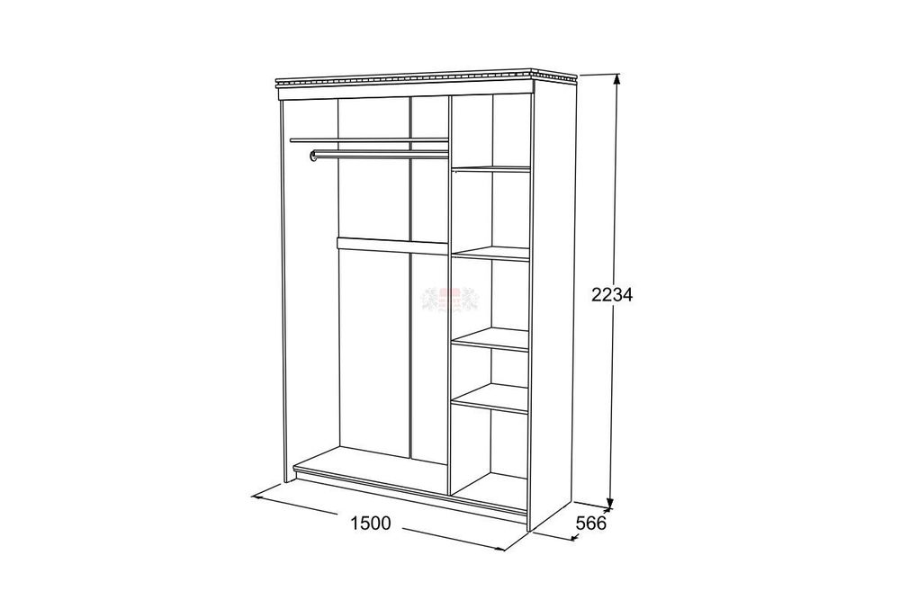 Ольга-13 Шкаф-купе 3-х ств. (1500)