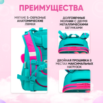 Ранец школьный ПандаРог Розовые Деревья, 380х290х160 мм, 2 отделения, 2 кармана, анатомическая спинка