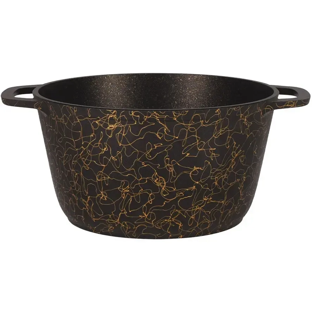 Кастрюля 4,5л «Грация» (черный/золото) со стеклянной крышкой кчз45а
