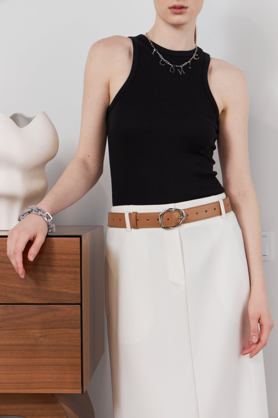 БАЗОВЫЙ РЕМЕНЬ С МЯТОЙ ПРЯЖКОЙ NUDE