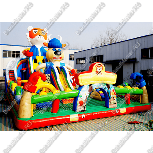 Коммерческий надувной батут "Звери на ринге" 20*10*10 м