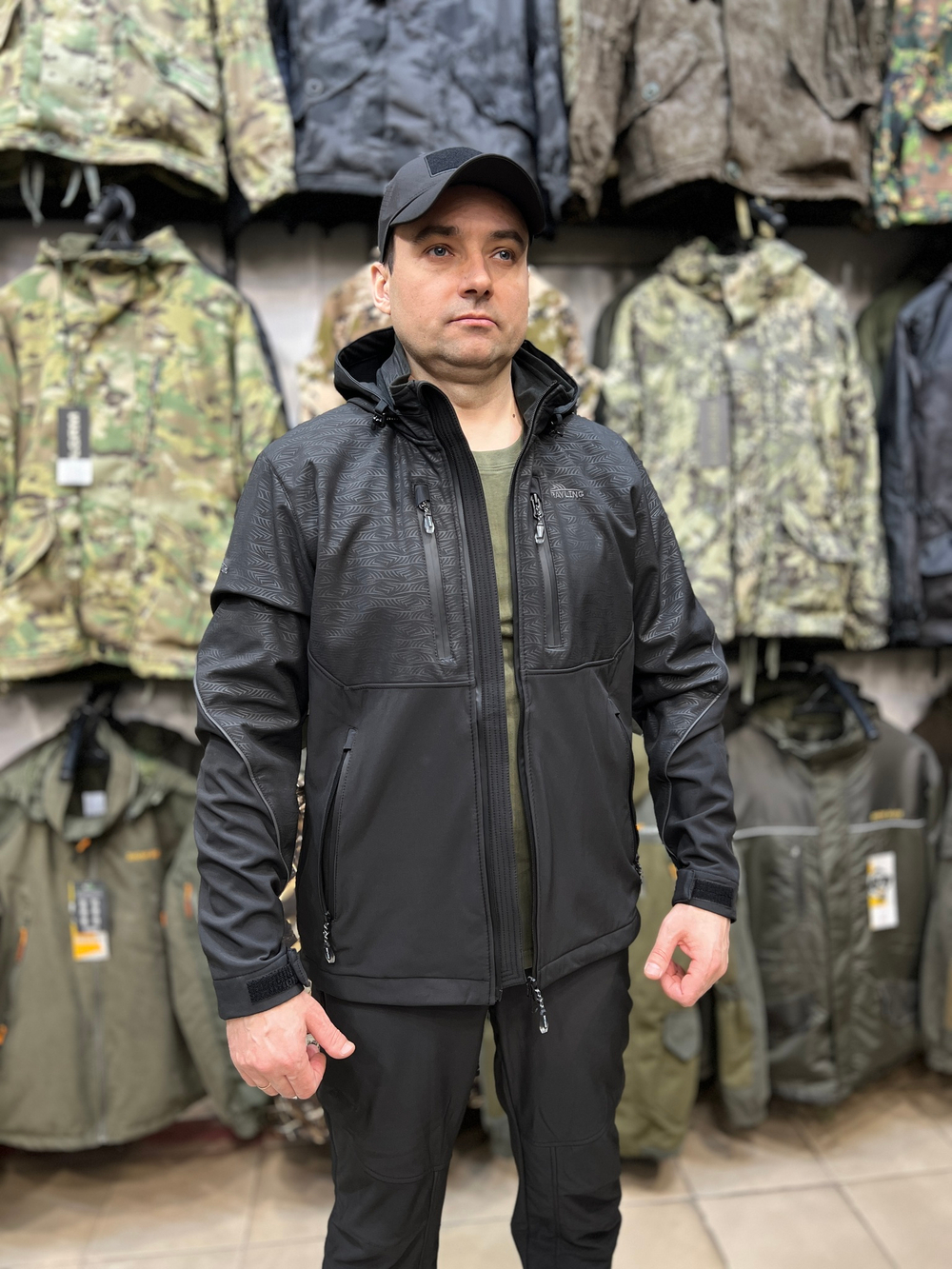 Костюм GRAYLING Беринг демисезонный, софтшелл мембрана 10000/10000, чёрный