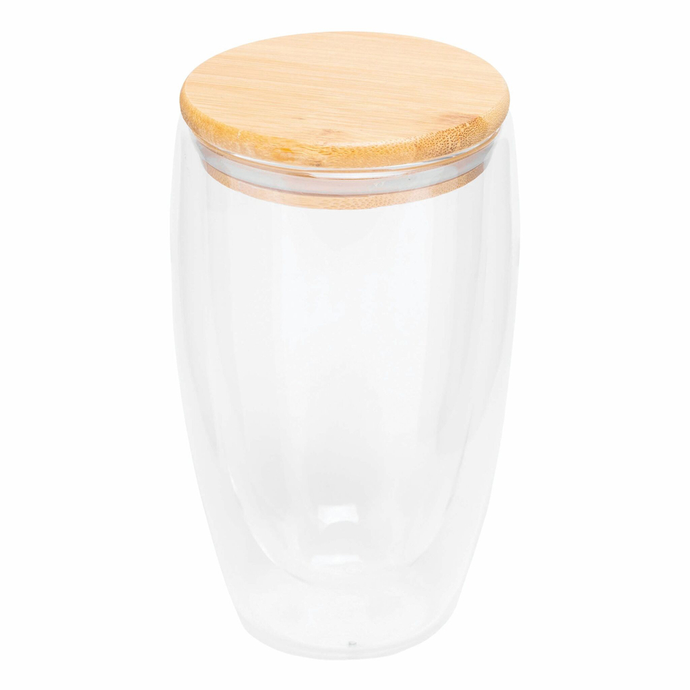 Стакан с двойными стенками BAMBOO ART L, термостойкий, объем ок. 450 ml