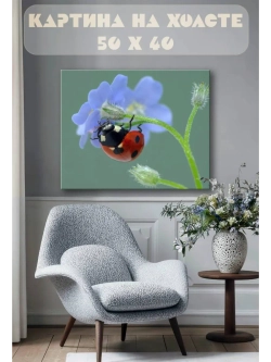 Картина на стену 40 X 50 Божья коровка