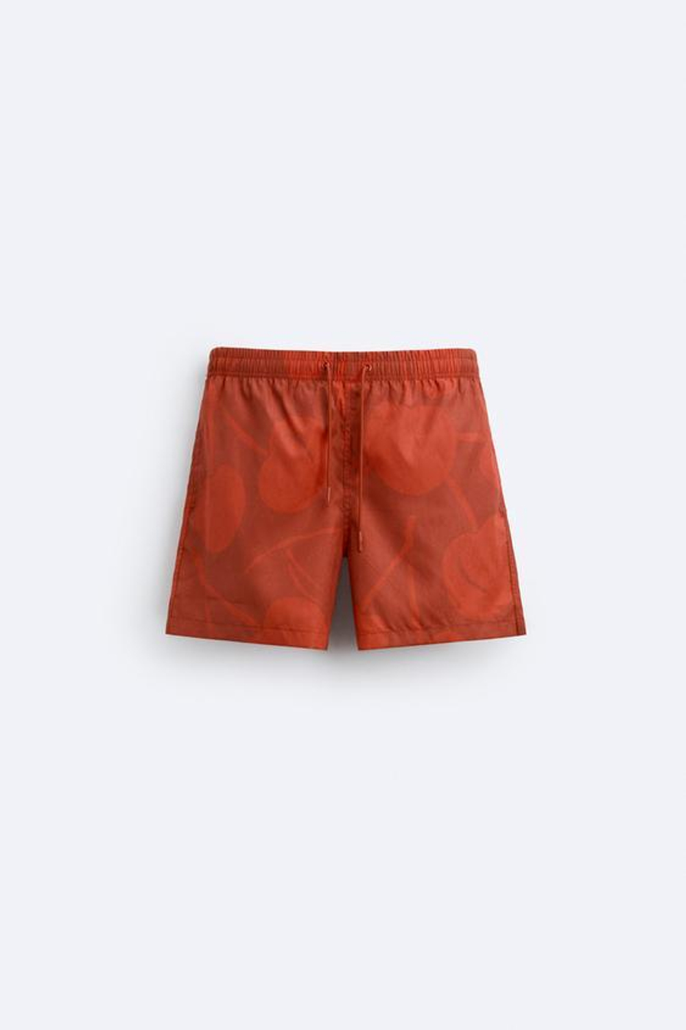 ZARA ПЛАВКИ ИЗ ТКАНИ С ПРИНТОМ «ВИШНИ»М, ТЕМНО-РОЗОВЫЙ