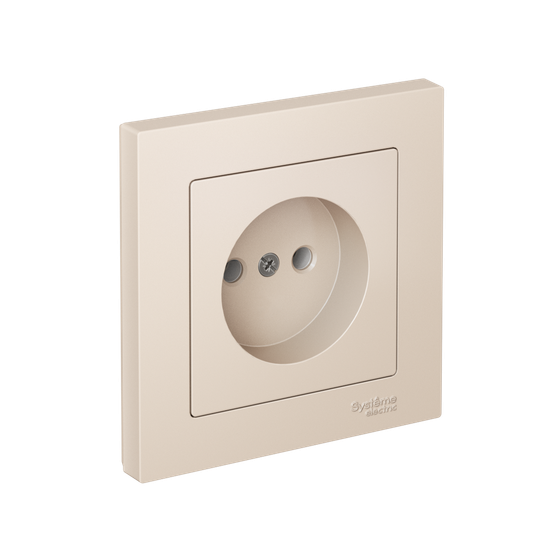 Розетка AtlasDesign 16А без заземл. быстрозажим. клем. в сборе беж. SE ATN000240S
