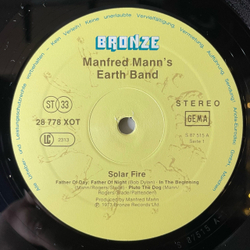 Винтажная виниловая пластинка LP Manfred Mann's Earth Band Манфред Манн, Solar Fire (Германия 1978)