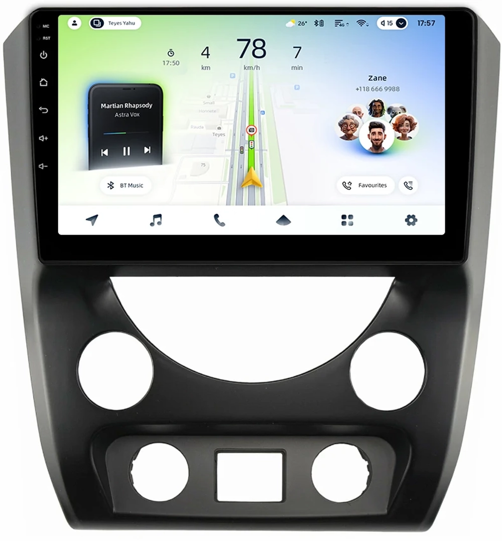 Магнитола для SsangYong Rexton 3 Y290 2012-2017 - Teyes CC4L монитор 9" IPS на Android 14, Snapdragon 662, CarPlay, 4G SIM-слот