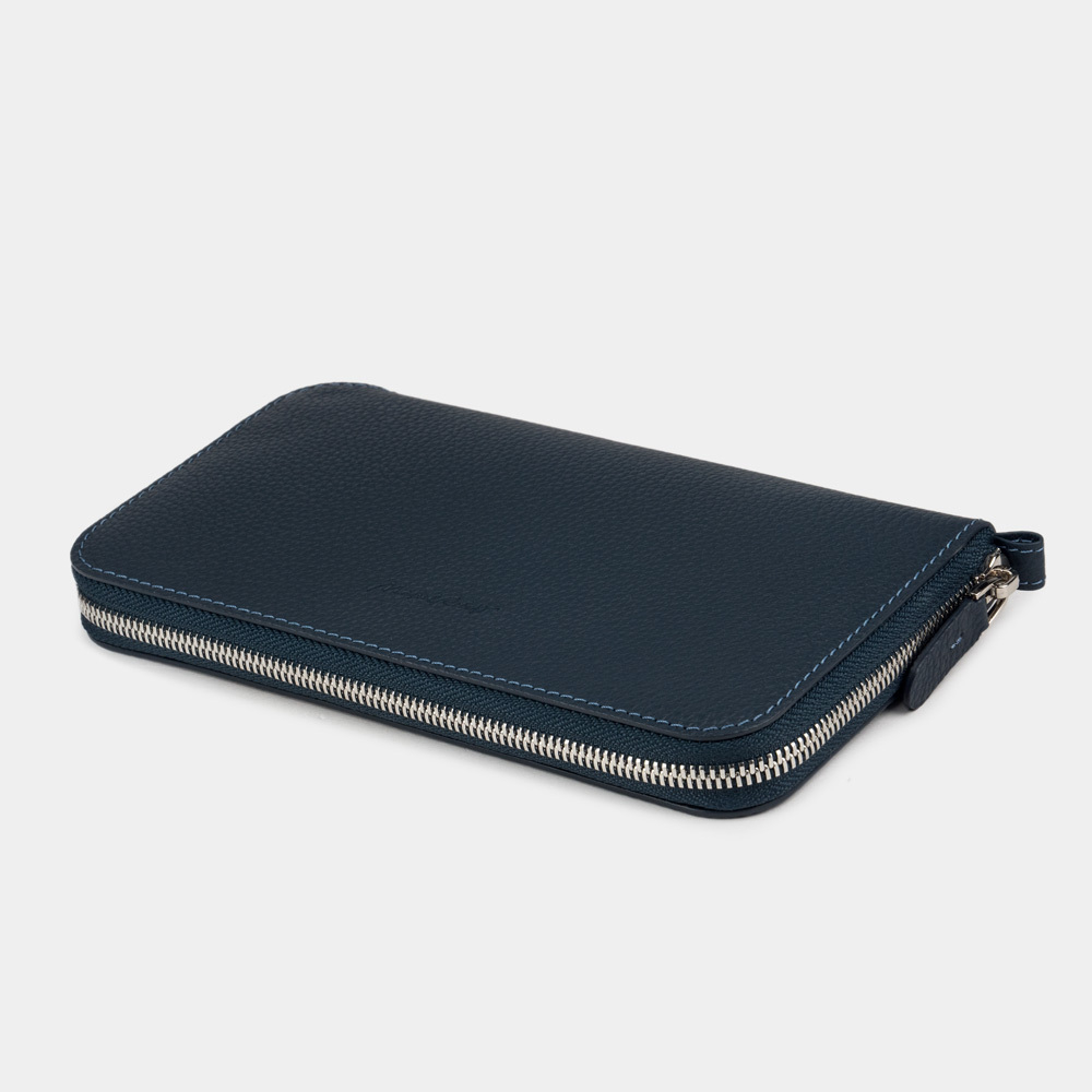 Кожаный кошелек, теленок синего цвета