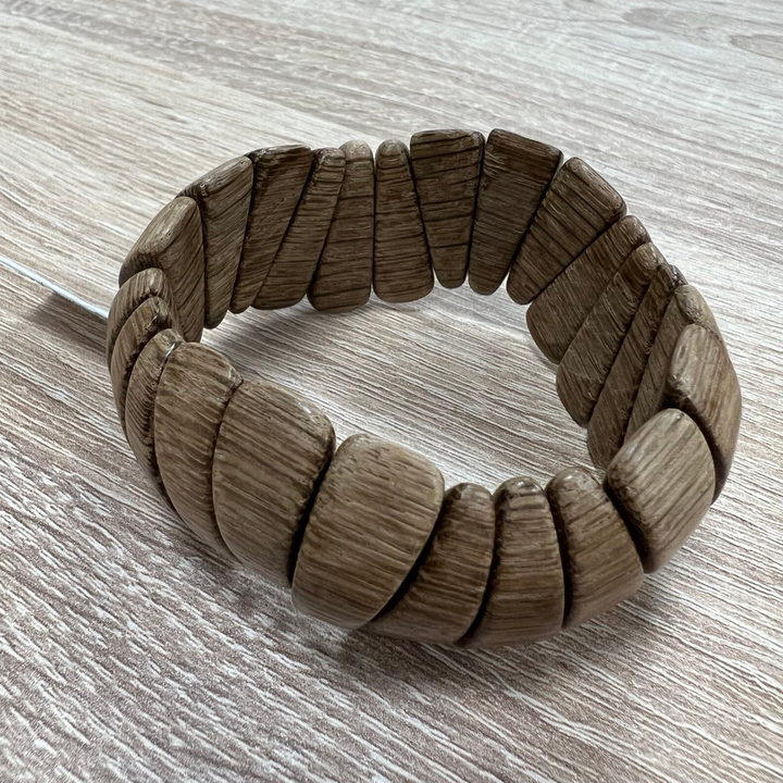 Браслет Волна цвет темно-коричневый, дерево 30 мм