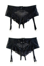 Черные контактные пояс-трусики XL (50-52) (Цвет: черный)