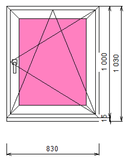 Пластиковое окно 1000 х 830 ТермА Эко