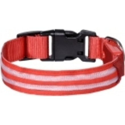 Tappi Ошейник Конти для собак светодиодный, красный, размер L, 2.5x60 см