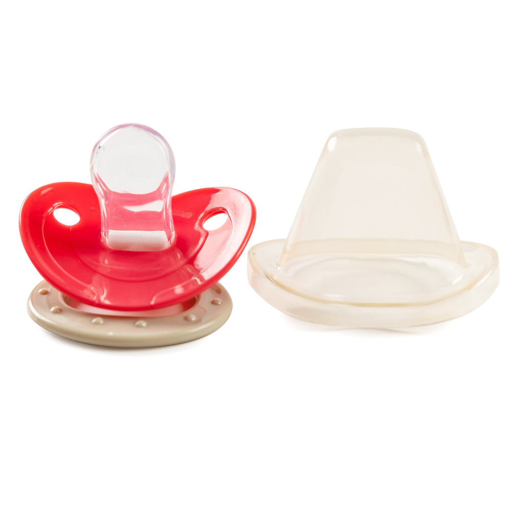Соска-пустышка с футляром силиконовая адаптированной формы 1 шт. ПОМА с 4 месяцев, розовый