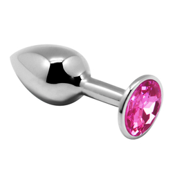 Анальная втулка Alive Mini Metal Butt, розовый кристалл, S