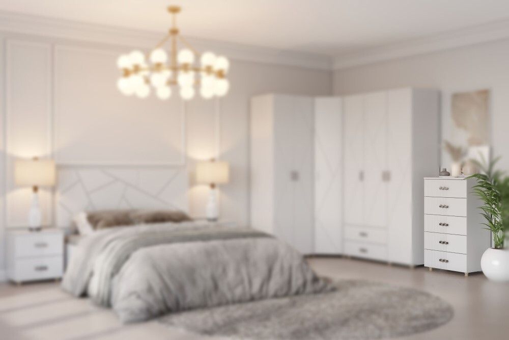 Комод с 5 ящ. МС "Сандра"(Белый лофт)