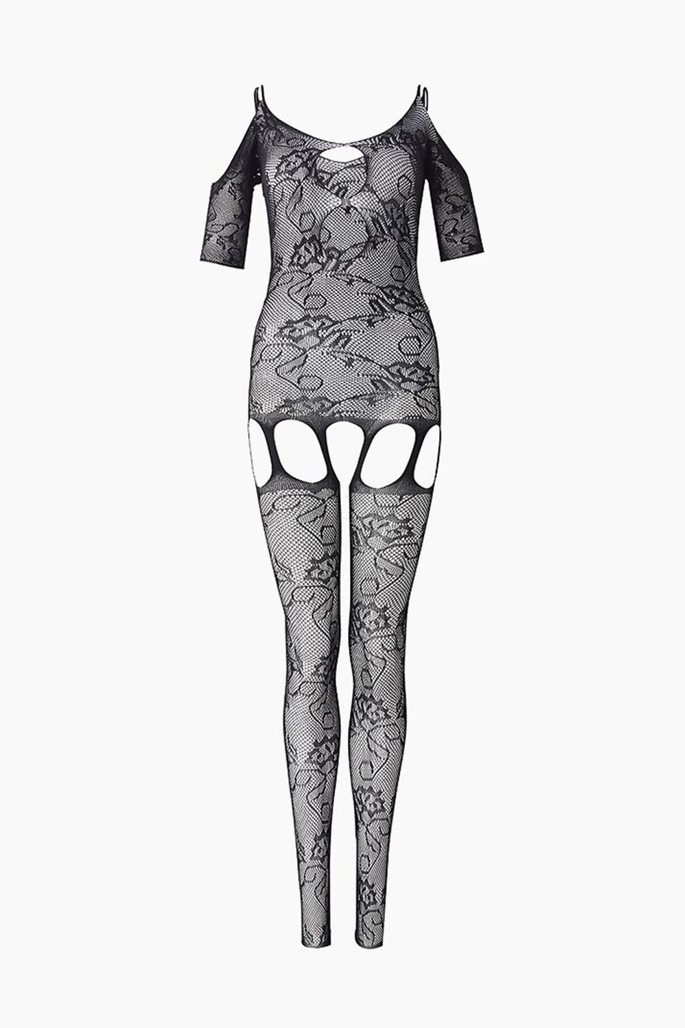 Боди-комбинезон с ажурным рисунком и доступом Le Frivole черный S/L