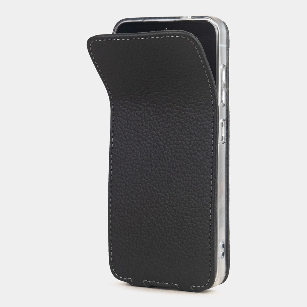 Чехол для Samsung Galaxy S25 Plus из кожи теленка, черного цвета