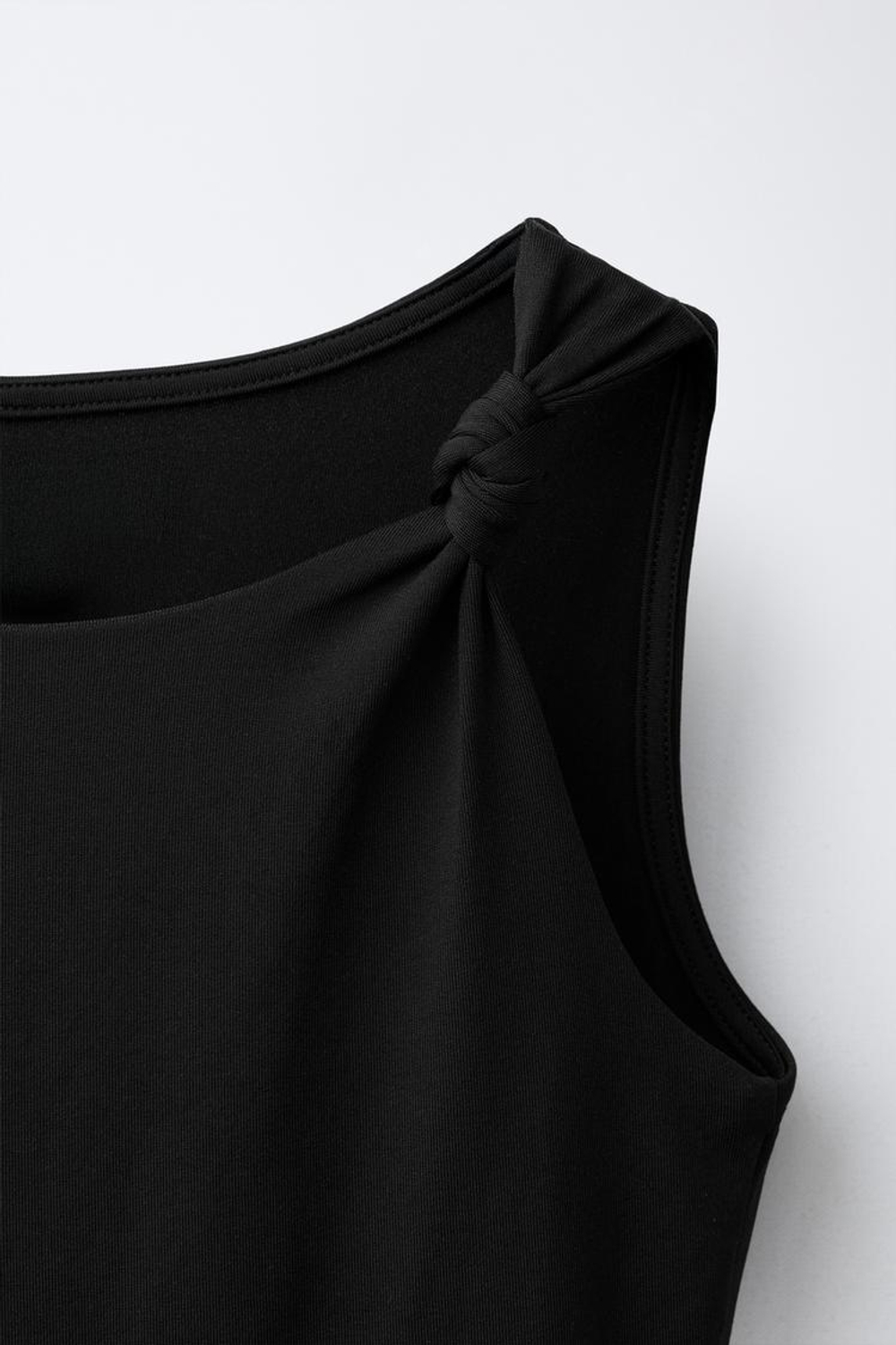 ZARA БОДИ ИЗ ПОЛИАМИДА С УЗЛОМ, ЧЕРНЫЙ