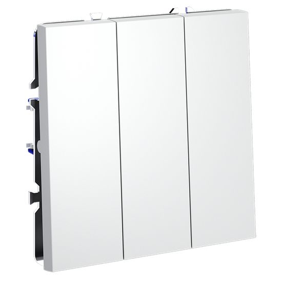 Выключатель встраиваемый VOLTUM S70 трехклавишный 10А, (белый матовый)