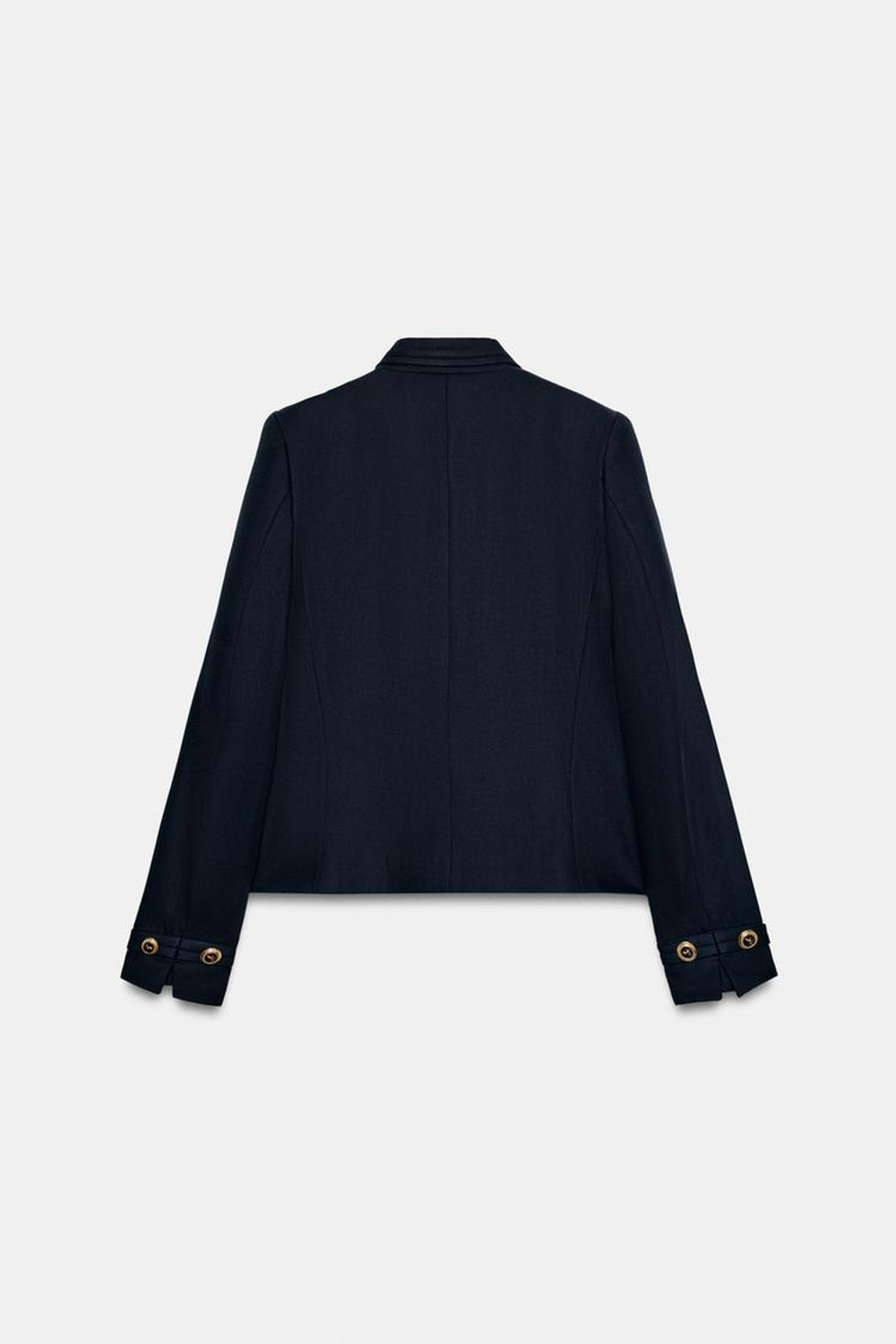 ZARA ПРИТАЛЕННЫЙ БЛЕЙЗЕР С ЗОЛОТИСТЫМИ ПУГОВИЦАМИ, МОРСКОЙ СИНИЙ